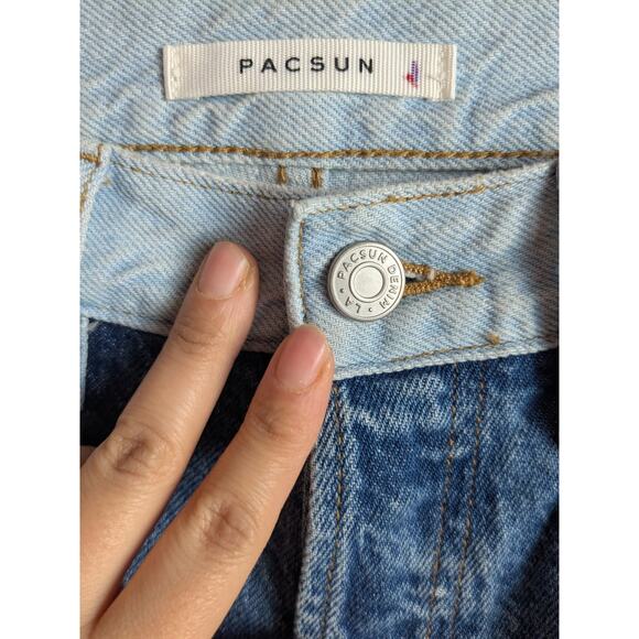 Pacsun Women's Mom Jean Denim Patchwork Colorblock Size 26 EUC - Picture 5 of 9